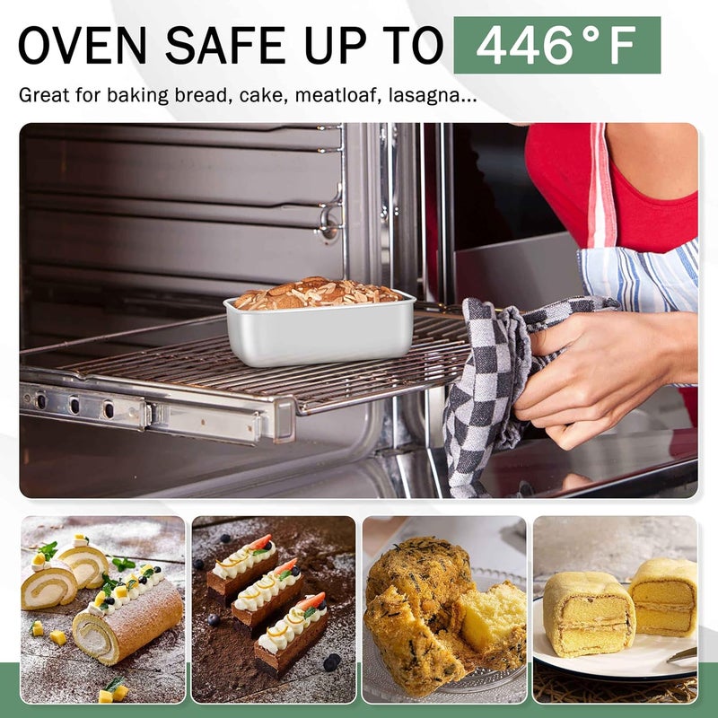 TeamFar Mini Loaf Pan, 6 PCS Stainless Steel Loaf Pans for Baking Bread, 6.3 x 3.5 Inch Bread Baking Pan for Homemade Bread, Meatloaf, Cake and Brownies, Non-Toxic, Oven & Dishwasher Safe - Image 5